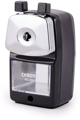 CHROME Table Single Pencil Sharpeners(Set of 1, Black)