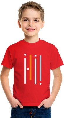 KIDDY STAR Boys Printed Cotton Blend Regular T Shirt(Red, Pack of 1)