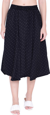 MAIYYA COLLECTION Polka Print Women A-line Black Skirt
