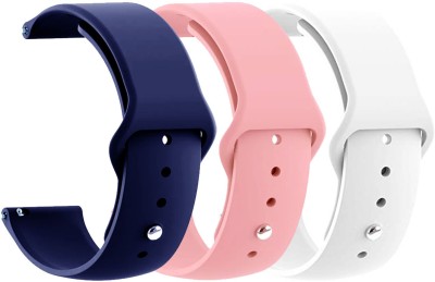 AOnes Pack of 3 Silicone Belt Watch Strap for Bingo F6s Smart Watch Strap(Blue, Pink, White)