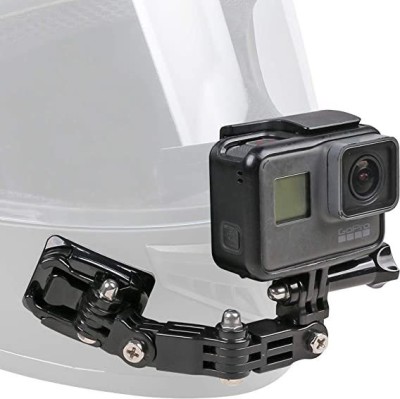 Adofys 4 way Helmet Chin Mount Kits for GoPro Hero 6 7 8 9 10 Black etc. Strap(Black)