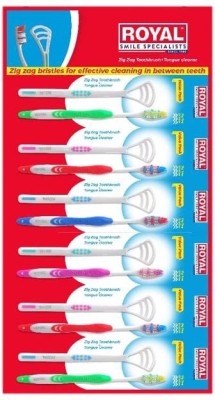 ROYAL SMILE SPECIALISTS COMBO PACK + Tongue Cleaner With Medium Soft Zig Zag Bristles Soft Toothbrush(Pack of 6)
