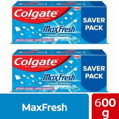 Colgate Maxfresh Blue Gel Peppermint Ice @@(Pack of 2) 600g Toothpaste