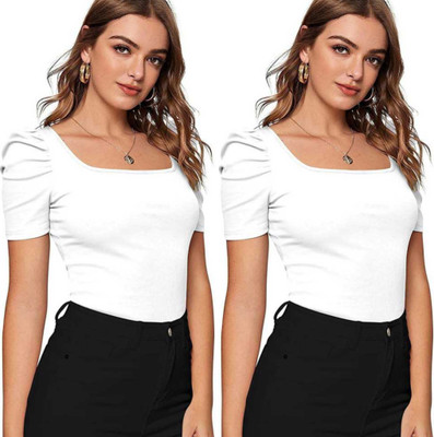 Dream Beauty Fashion Casual Solid Women White Top