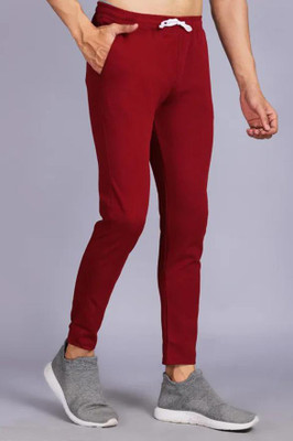 Unique Look Solid Men Grey, Maroon Track Pants