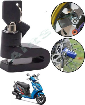 AIRSKY Motorcycle Disc Brake Lock Security_Anti Theft For Hero Edge 110 Disc Lock(Black)