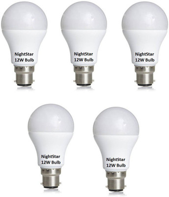 Nightstar 12 W Basic Standard B22 LED Bulb(White, Pack of 5)
