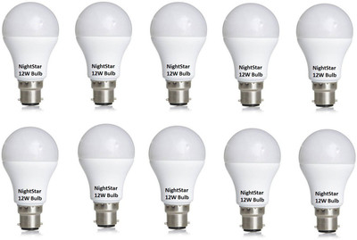 Nightstar 12 W Basic Standard B22 LED Bulb(White, Pack of 10)