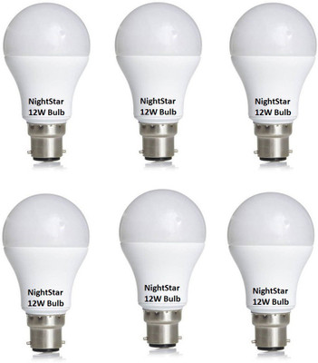Nightstar 12 W Basic Standard B22 LED Bulb(White, Pack of 6)