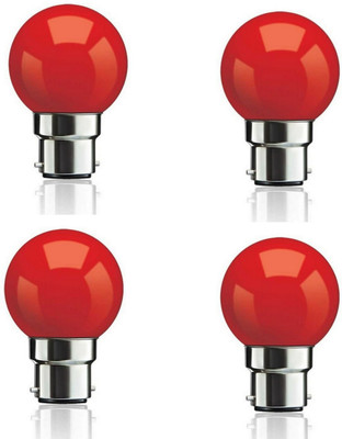 gleam sun enterprises 0.5 W Basic Standard B22 LED Bulb(Red, Pack of 4)
