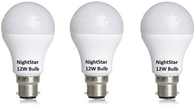 Nightstar 12 W Basic Standard B22 LED Bulb(White, Pack of 3)