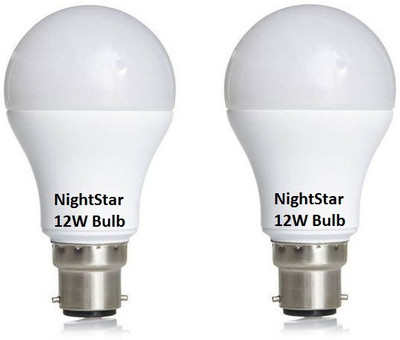 Nightstar 12 W Basic Standard B22 LED Bulb(White, Pack of 2)