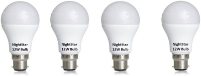 Nightstar 12 W Standard B22 LED Bulb(White, Pack of 4)