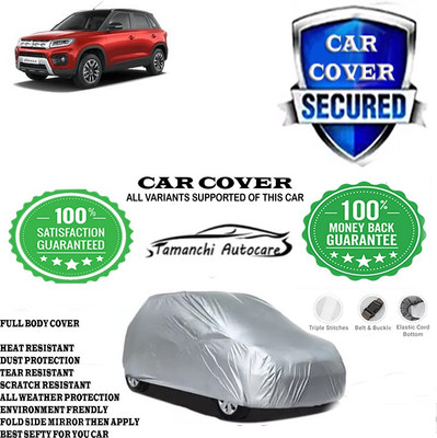 Tamanchi Autocare Car Cover For Maruti Suzuki Vitara Brezza ZDi Plus AMT Dual Tone Diesel(Silver)