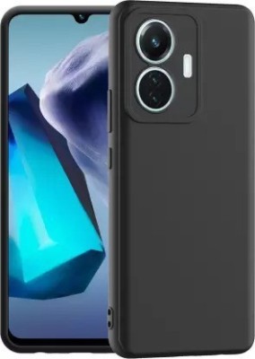 NIKICOVER Front & Back Case for VIVO T1 44W(Black, Shock Proof, Silicon, Pack of: 1)