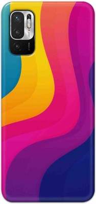 NDCOM Back Cover for Redmi Note 10T 5G Rainbow Color Wave Printed(Multicolor, Hard Case, Pack of: 1)