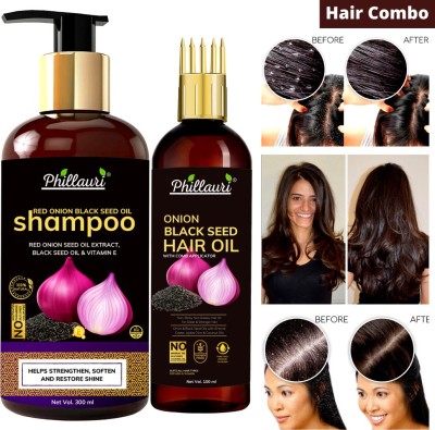 Phillauri Red Onion Shampoo + Red Onion Hair Growth Oil For Hair Fall Control Combo  (2 Items in the set)