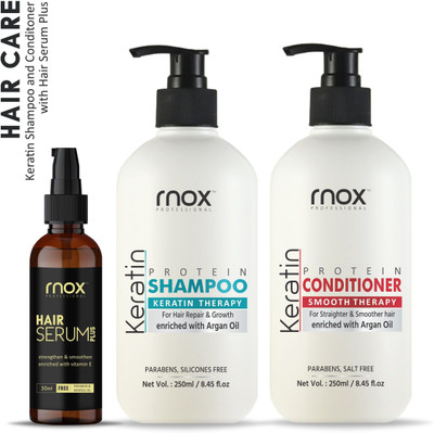 RNOX Keratin Shampoo and Conditioner Combo with Hair Serum for Strengthening and Smoothening Hair | Part of Keratin Treatment(3 Items in the set)