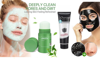 Yuency Green Tea Purifying Clay Stick Mask & Anti blackhead remover charcoal face mask(2 Items in the set)