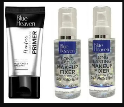 BLUE HEAVEN 1 PRIMER + 2 MAKEUP FIXER ( COMBO PACK OF 3) Primer - 136 g (Transparent)(3 Items in the set)