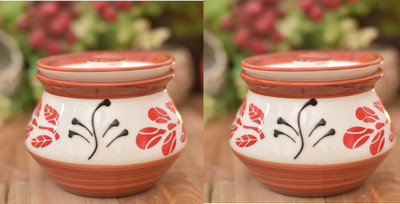 Newai Ceramic Pickle Jar  - 300 ml(Pack of 2, Multicolor)