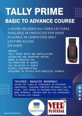 veertutorial TALLY PRIME BASIC TO ADVANCE COURSE 6 HOURS(PEN DRIVE)