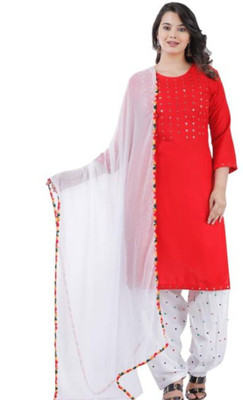 Bhanu Pratap Fashion Embellished Kurta, Salwar & Dupatta Set