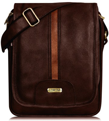 LOREM Brown Sling Bag Brown Casual Faux Leather Cross Body Sling Bag For Men New OE-SL05