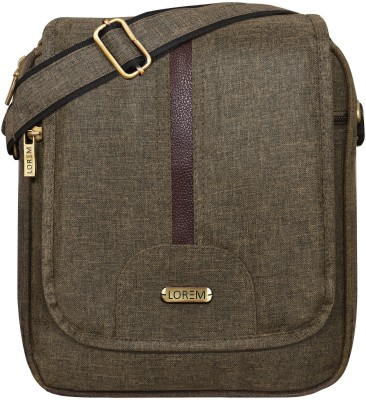 LOREM Khaki Sling Bag Khaki Stylish Linen Textured Cross Body Sling Bag For Men New OE-SL08