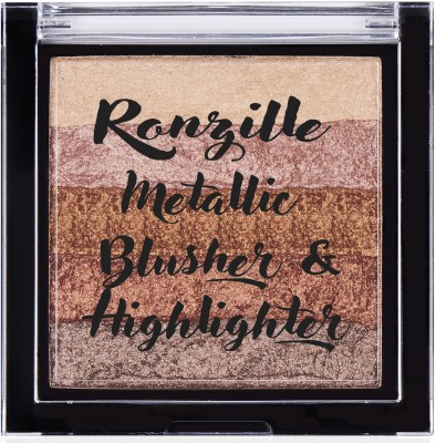 RONZILLE metallic blusher square palette case & Long Lasting  Highlighter(shade 01)