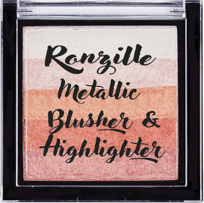 RONZILLE metallic blusher & square palette case highlighter Highlighter(multi color)