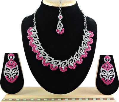 VATSALYA creation Alloy Gold-plated Ruby Red Jewellery Set(Pack of 1)