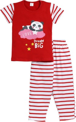 Todd N Teen Kids Nightwear Girls Graphic Print Cotton(Red Pack of 1)