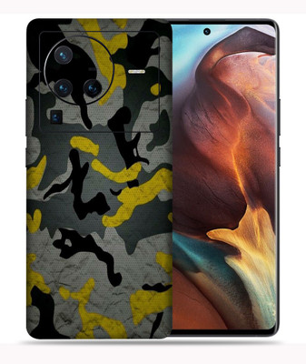 WeCre8 Skin's Vivo X80 Pro 5G Mobile Skin(Yellow Camouflage Multicolor Mobile Skin With Cleaning Wipes)