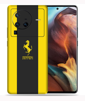WeCre8 Skin's Vivo X80 Pro 5G Mobile Skin(Yellow Ferrari Multicolor Mobile Skin With Cleaning Wipes)
