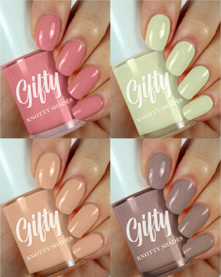 GIFTY No Toxin Nail Lacquer Courage to Change Combo of 4 Be Bold,La Cream,Bubbly Champagne,Coco(Pack of 4)
