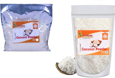 Avlokan Natural Desiccated Coconut Powder Nariyal Burada Unsweetened High Fibre Vegan Coconut(2 x 375 g)