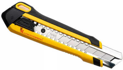 MALFAH ENTERPRISES DELI DL025 PAPER CUTTER 25MM Plastic Grip Hand-held Paper Cutter(Set Of 1, yellow and black)