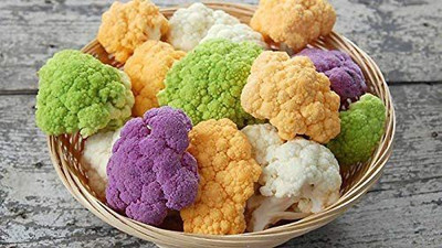 CYBEXIS LXI-90 - Mix Purple Green Yellow Cauliflower - (1350 Seeds) Seed(1350 per packet)