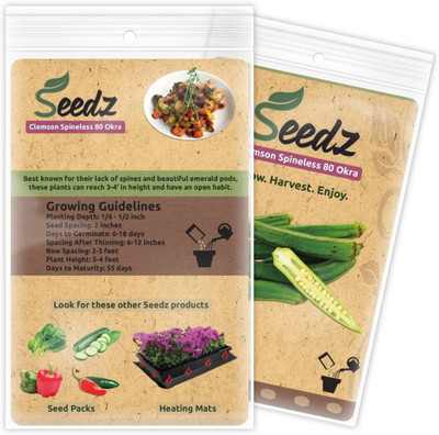 WILLVINE LX-490 Clemson Spineless Okra Seeds Seed(100 per packet)