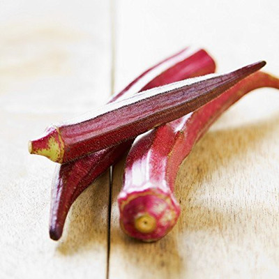 VibeX ® VMR-294 Non-GMO Red Bhindi/Okra Seeds Seed(100 per packet)
