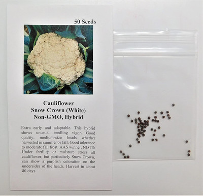 VibeX GBPUT-44 - Hybrid Cauliflower Snow Crown(White) - (1350 Seeds) Seed(1350 per packet)