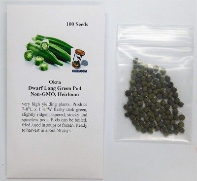 VibeX ® RXI-479 Okra Dwarf Long Green Pod Seed(100 per packet)