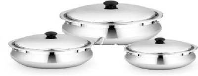 Carnival Aluminium classic urli (2100ml,2700ml,3500ml) set 3 pcs with steel lid Pot 24 cm, 26 cm, 28 cm diameter 2.1 L, 2.7 L, 3.5 L capacity with Lid