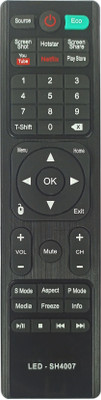 LipiWorld LED-SH4007 LED LCD TV Remote Control Compatible for  Intex Tv Remote Controller(Black)