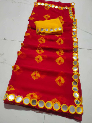 NeeLKANTH ENTERPRISE Printed, Embellished Bandhani Chiffon Saree(Red)