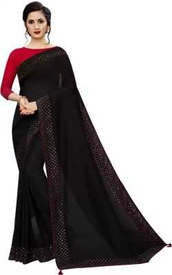 VRINDITA FASHION Embellished Bollywood Art Silk Saree(Black)