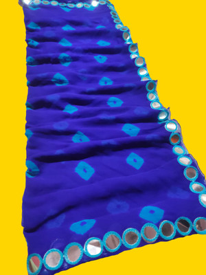 NeeLKANTH ENTERPRISE Printed, Embellished Bandhani Chiffon Saree(Blue)