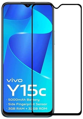 VISHZONE Edge To Edge Tempered Glass for vivo Y15C(Pack of 1)