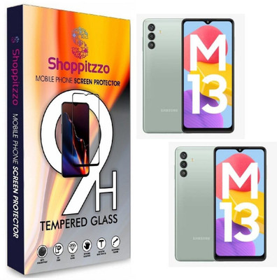 Shoppitzzo Edge To Edge Tempered Glass for SAMSUNG Galaxy M13 5G/M13 4G/NeoShield Tempered Glass/Full Screen Coverage-Edge to Edge/9H(Pack of 2)